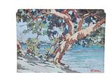 an image of a painting of a tree by the water