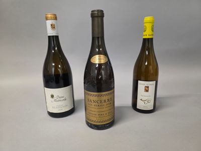 trois bouteilles de vin posées sur une table, l'une à côté de l'autre