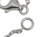 a silver chain with a hook and a ring on it