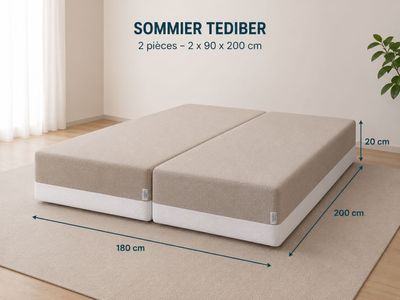 Lot de 2 sommiers coffres 90x200 cm