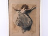 une image d'un tableau représentant une femme en robe blanche