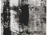 a black and white photo of a painting of a cross on a wall