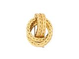 a close up of a gold ring on a white background