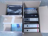 a box full of electronic equipment sitting on the floor