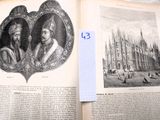 un livre ouvert sur lequel figure une image représentant deux hommes et une femme