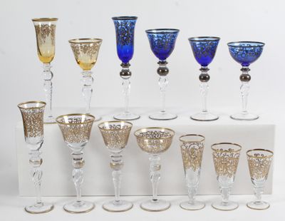 FLORENCE, XIXe siècle. Réunions de treize verres à pied en v…