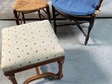 two chairs and a stool are sitting next to each other