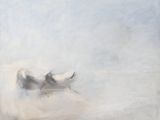 an oil painting of a horse in a field with a sky background