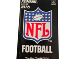 a poster of a football logo on the back of a book