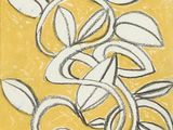 drawing of a vase with a plant in it on a yellow background