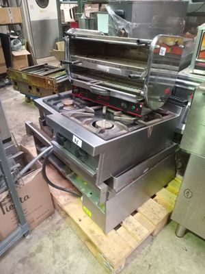 @@@1 ensemble cuisson inox CELTIC : bain marie, feux gaz, in…