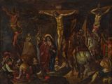 une image représentant un tableau de Jésus sur la croix, entouré d'autres personnes