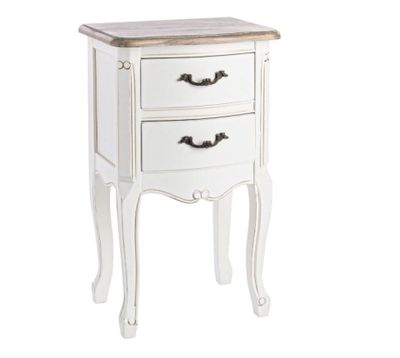 Chevet 2 tiroirs REBERTY en bois blanc - 40x30x67 cm- retour…