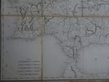 an old map of the country of england and wales, with a line of roads in the middle of the map