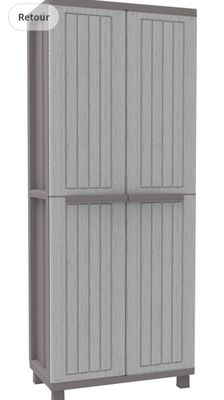 Armoire à 2 portes Multifonction, Armoire à Balais Effet Boi…