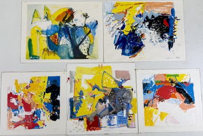 Theo BOON DEN (Né en 1941) Compositions abstraites