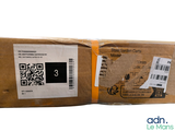 a brown box with a qr code on it