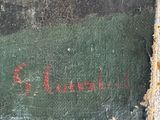 an image of a close up of a painting on a wall
