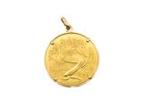 l'image d'une pièce d'or ornée d'un oiseau