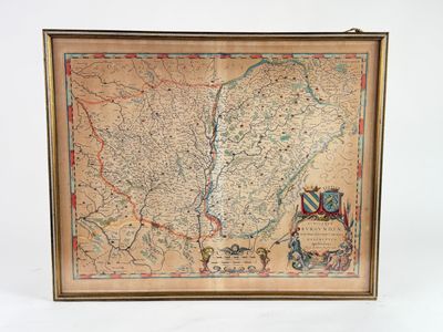 une vieille carte de l'État de Pennsylvanie dans un cadre doré