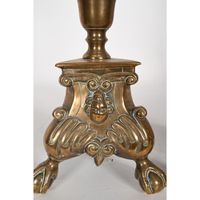 GRANDE PAIRE DE PIQUE-CIERGES LOUIS XIII en bronze patiné à … (photo 4)