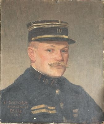 portrait d'un homme en uniforme militaire, portant une moustache