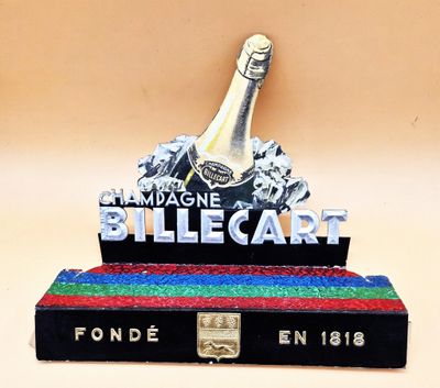 CHAMPAGNE BILLECART / Ensemble de 2 cartons publicitaires de…