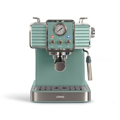 une image représentant une machine à café verte sur fond blanc