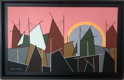 Eliot NYLS, "Nocturne", Acrylique sur toile, SBG, 33 x 55 cm…
