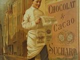 a painting of a man holding a newspaper on the street