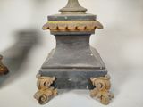 a lamp that is sitting on a table next to other items