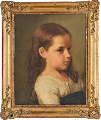 un tableau représentant une jeune fille en robe blanche aux longs cheveux