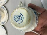 a person holding a cup and saucer on a table