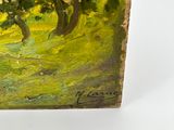 a picture of a painting of a horse in a field