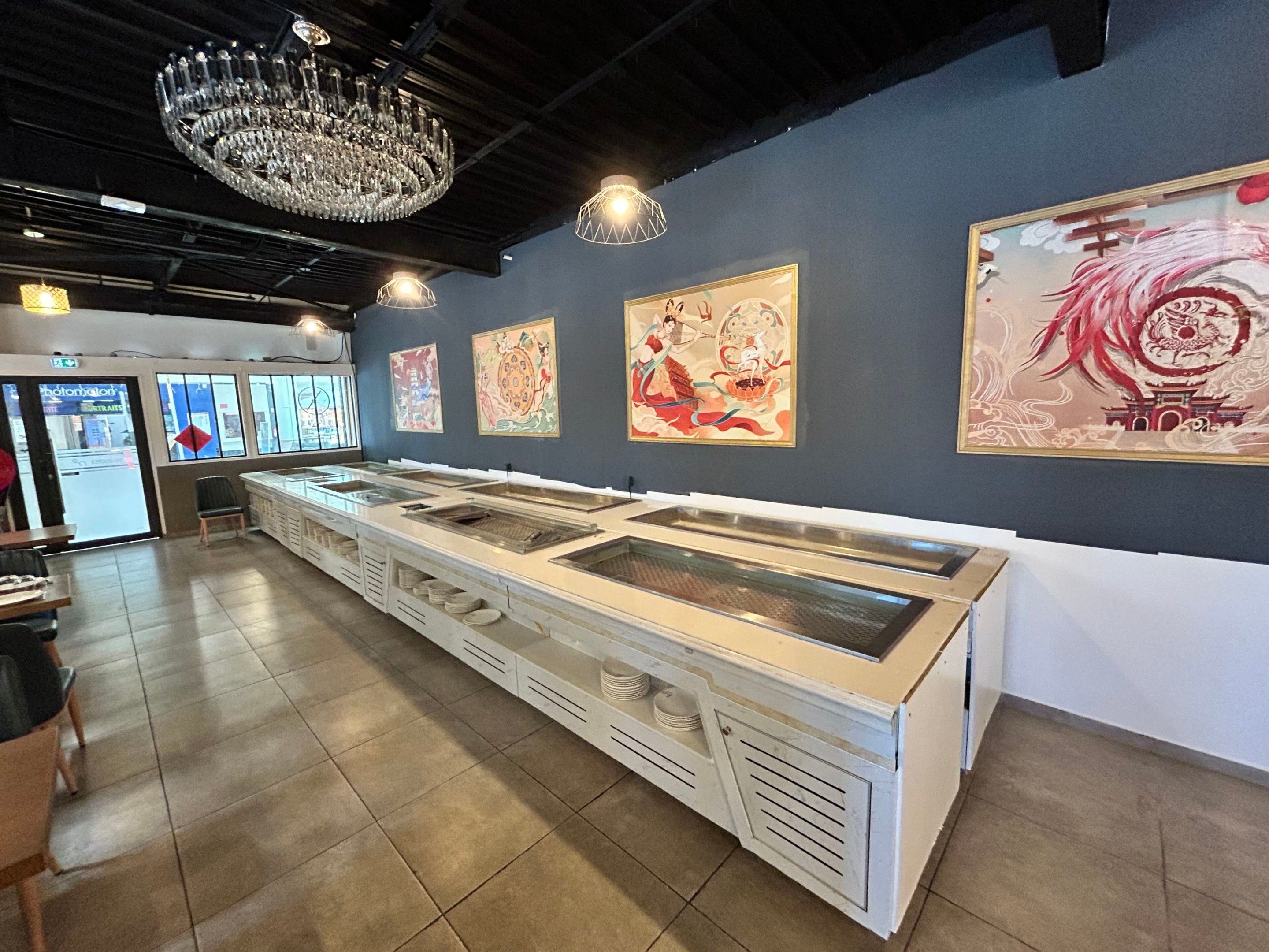 Lot de mobilier chauffant et réfrigérant de buffet à volonté…