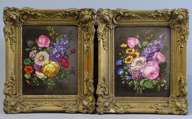 Ecole Française fin 19ème siècle. En pendant « fleurs nouées). Pa...