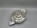 an antique silver plated turtle with a shell on it ' s back