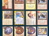 a lot of cards that are sitting on a table
