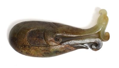 CHINE Lot comprenant : PLAQUE pendentif en jade sculpté figu…