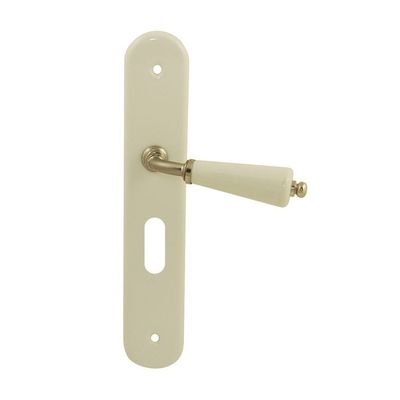 Poignée de porte béquille - Céramique Ivoire et Laiton - Sty…