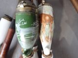 two vases that have been decorated with animals on them