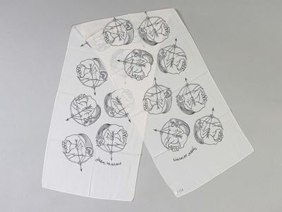 Jean MARAIS (1913-1998) Sagittaire fond blanc Foulard en soi…