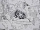 a drawing of a man and a woman in a bed