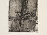 an image of a black and white drawing of a cross on a piece of paper