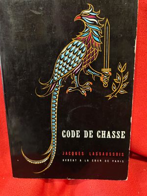 la couverture du livre *Code de chasse*, sur laquelle figure un oiseau