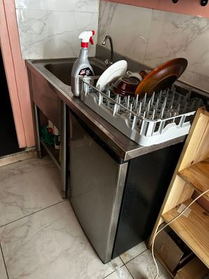 a kitchen with a sink and a dishwasher in it