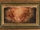 an image of a painting of angels on a gold frame