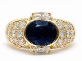 an oval sapphire and diamond ring