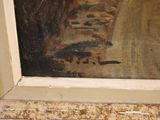 a picture of a painting on the window sill of a house