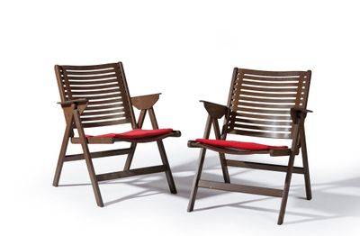 Niko KRALJ (1920-2013). Paire de fauteuils pliables mod.120 …